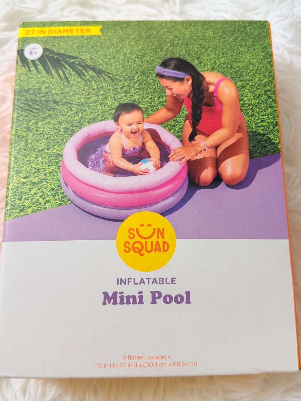 Baby Toddler Inflatable Splash Pool Pink Lavender NIB - Picture 6 of 6